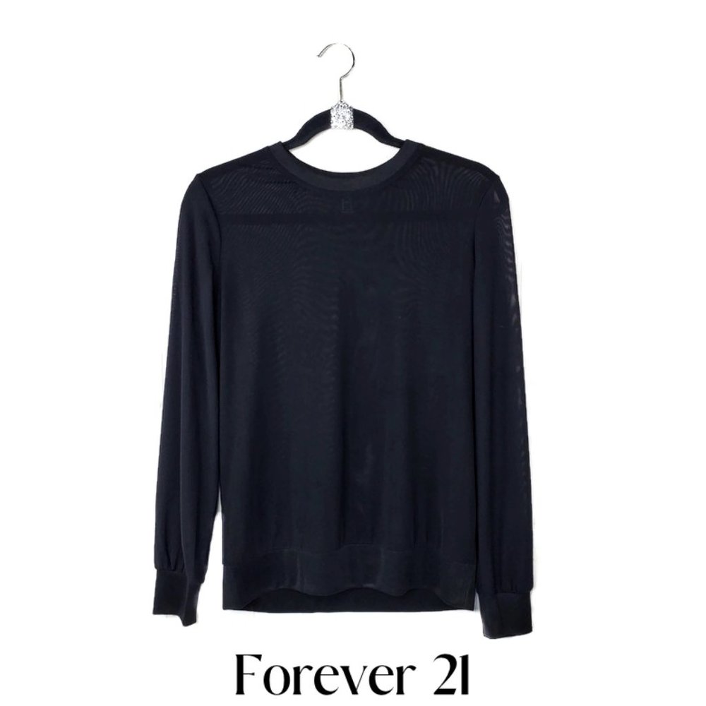 Forever 21 Sheer Mesh Longsleeve Top. * Small *